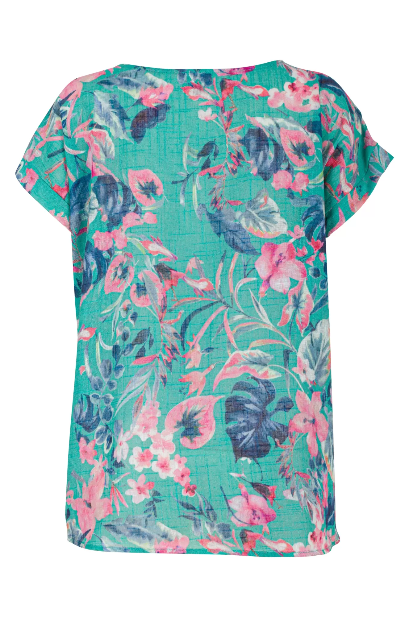 100% printed Cotton Tunic | Jade Pink Blossom | 6278AR