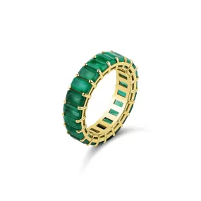 14k Gold Emerald Eternity Ring