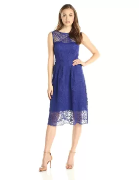 Adrianna Papell - 15250960 Bateau Neck Flare Lace Dress