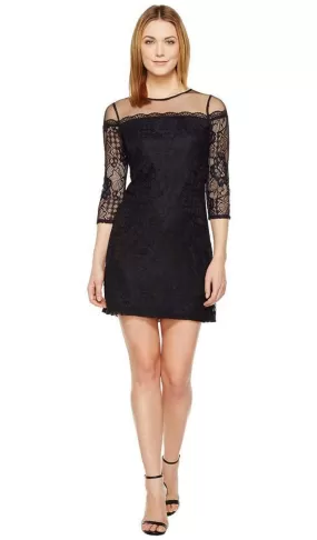 Adrianna Papell - AP1D100545 Lace Quarter Length Sleeve Sheath Dress