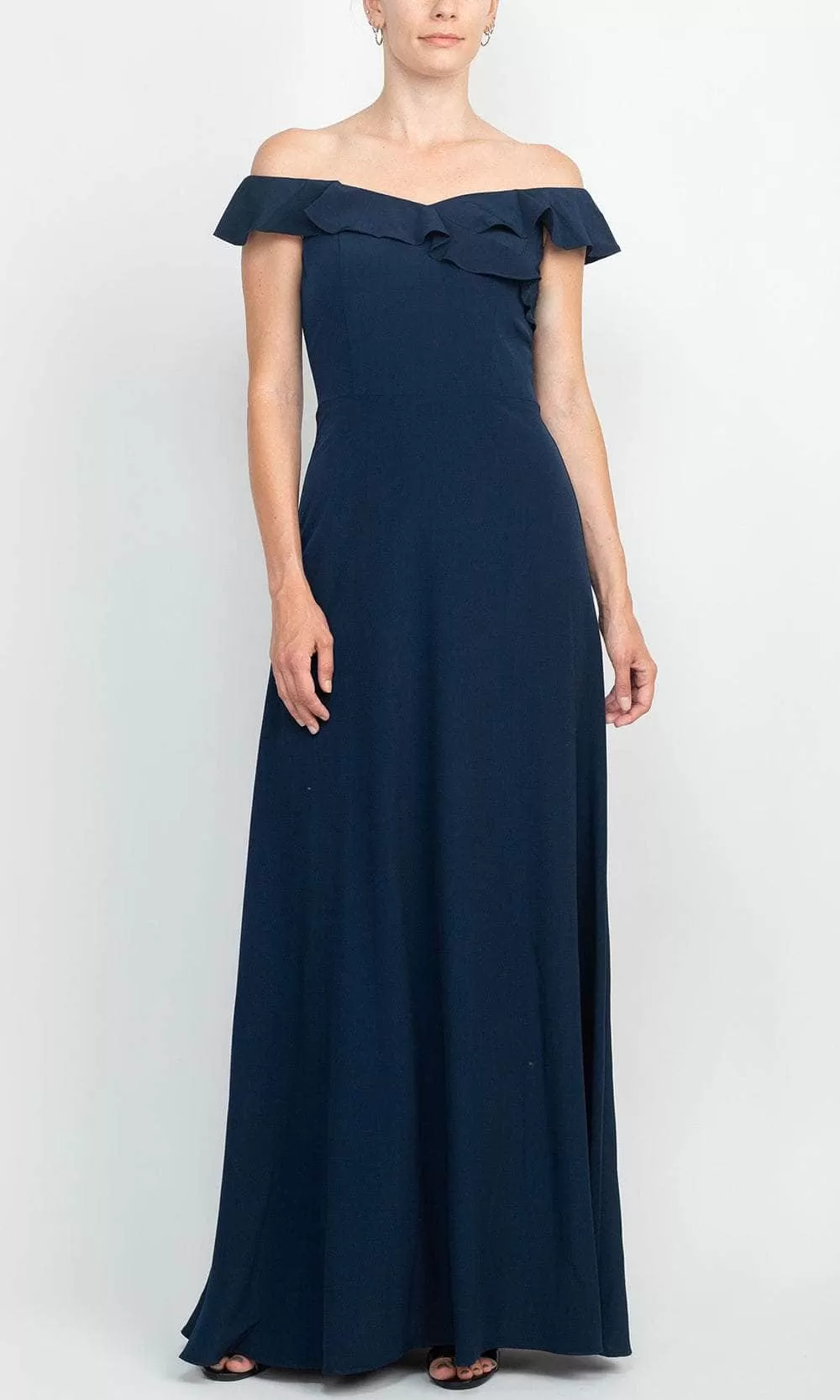 Adrianna Papell AP1E208290 - Draped Off Shoulder Evening Dress