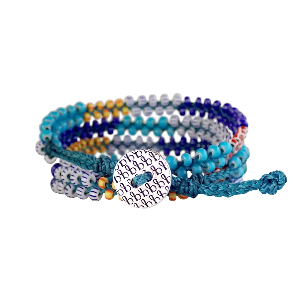 African Trade Bead Wrap Bracelet