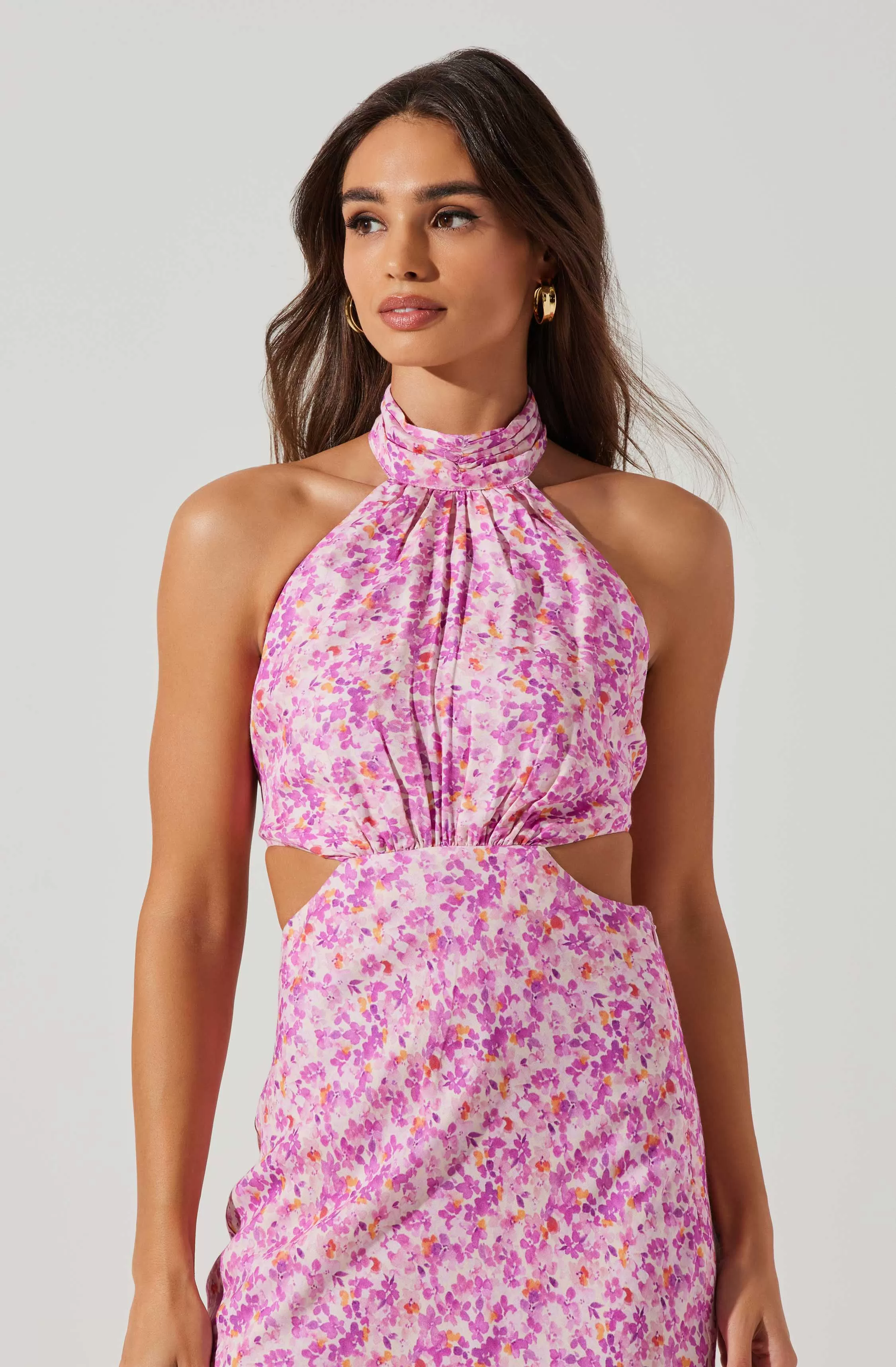 Ambretta Floral Halter Midi Dress