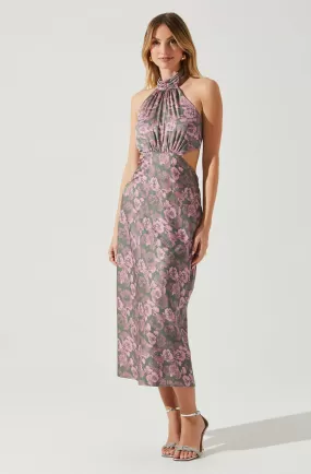 Ambretta Floral Halter Midi Dress