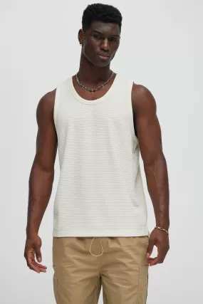 Athens Rib Textured Relaxed Tank - Cream