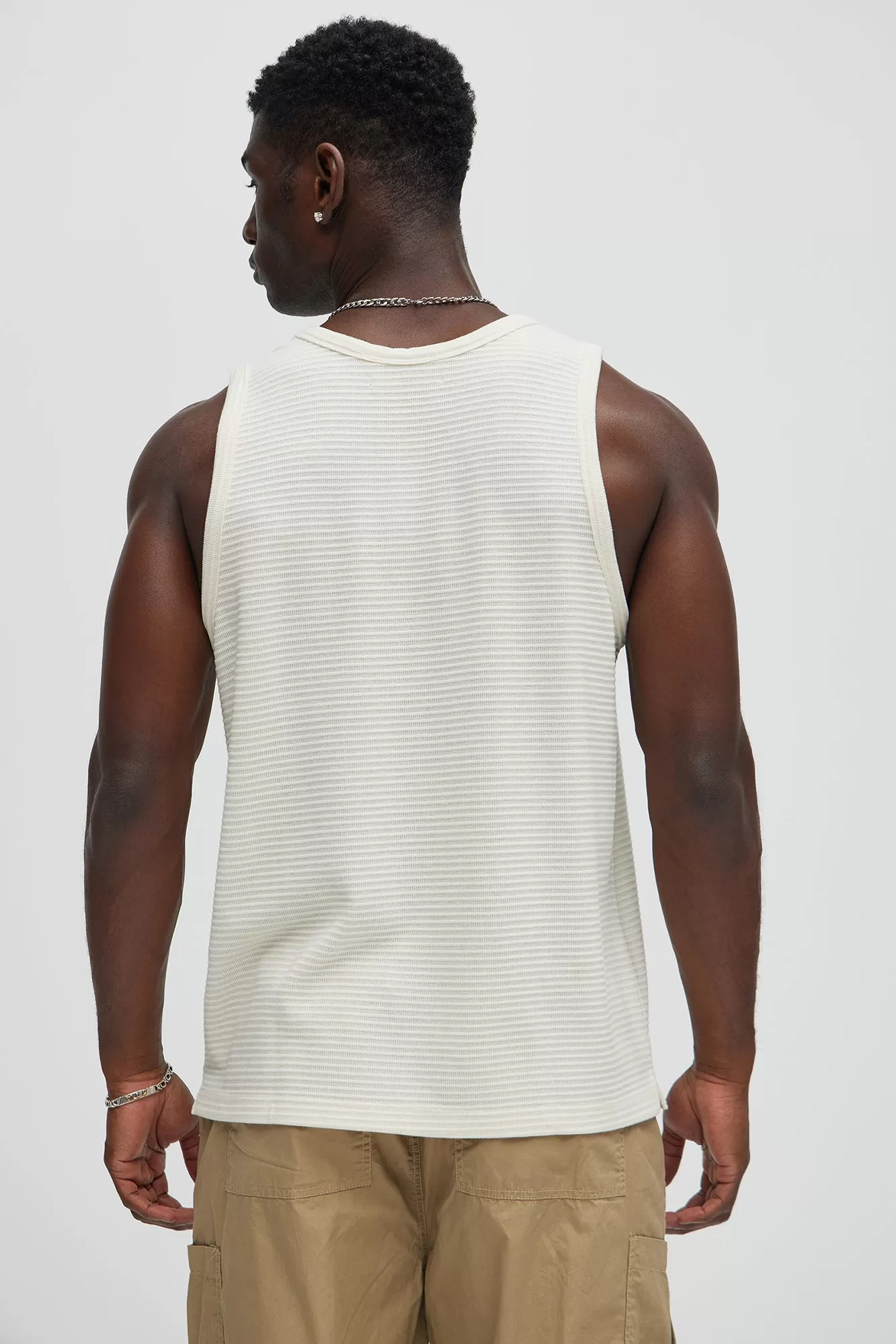 Athens Rib Textured Relaxed Tank - Cream