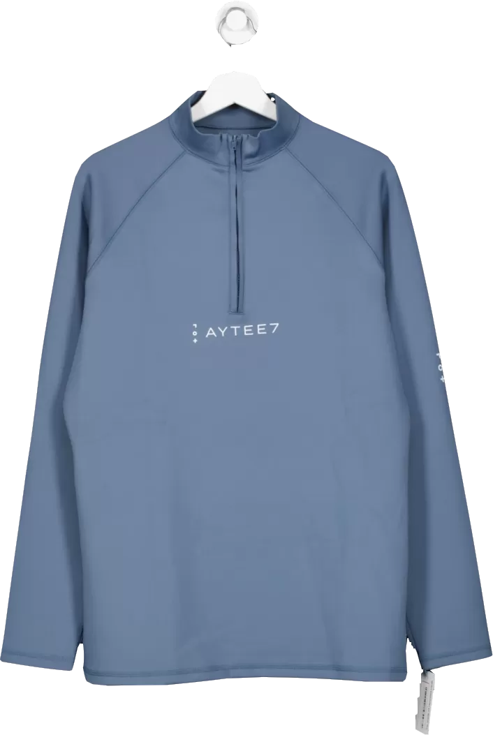 AYTEE7 Nomad 1/4 Zip Top Strom Blue UK L