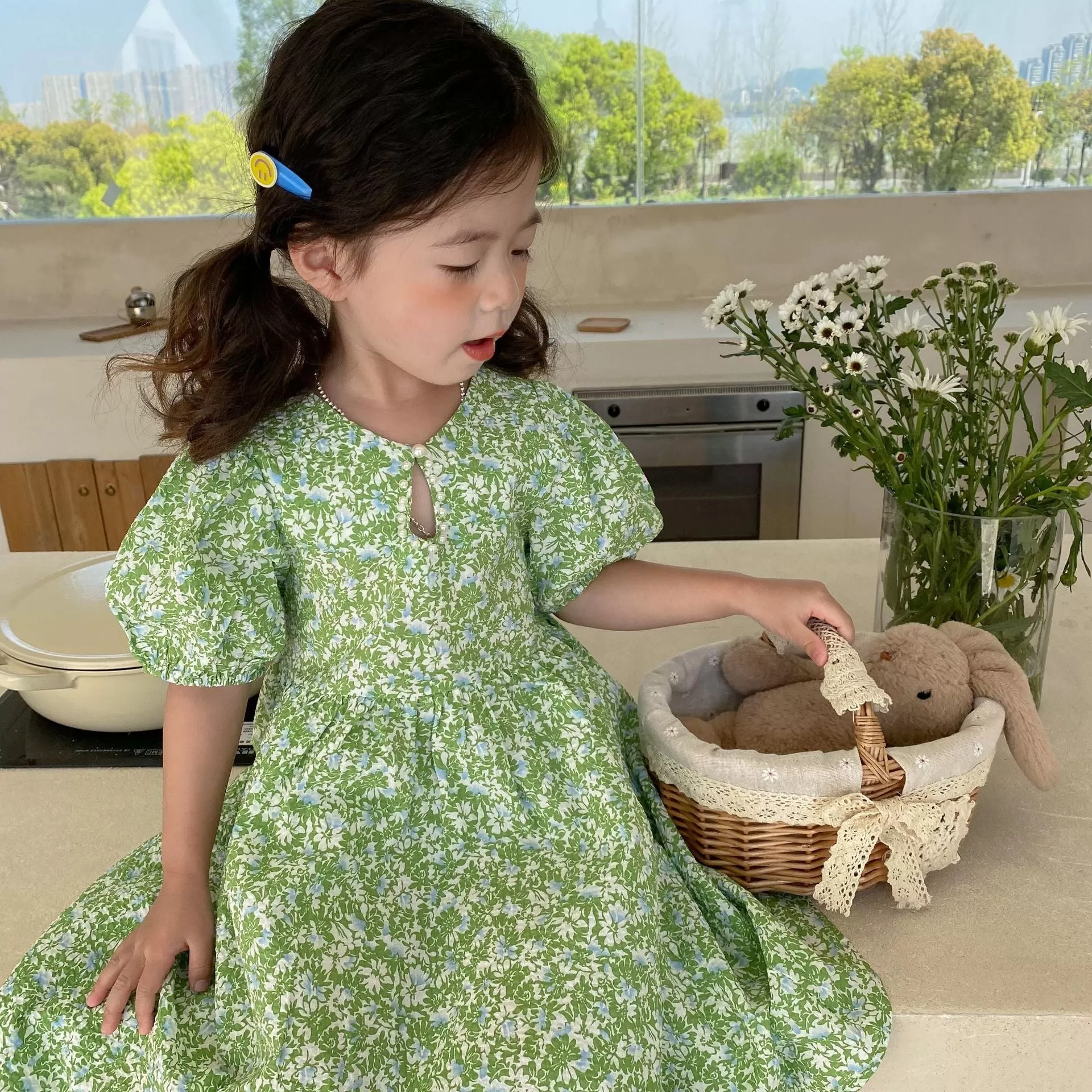 Baby Kid Girls Flower Print Dresses