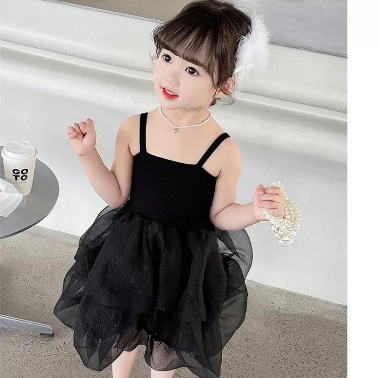 Baby Kid Girls Solid Color Dresses