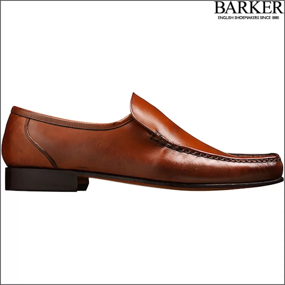 Barker Javron Brown Burnished Calf Moccasin*