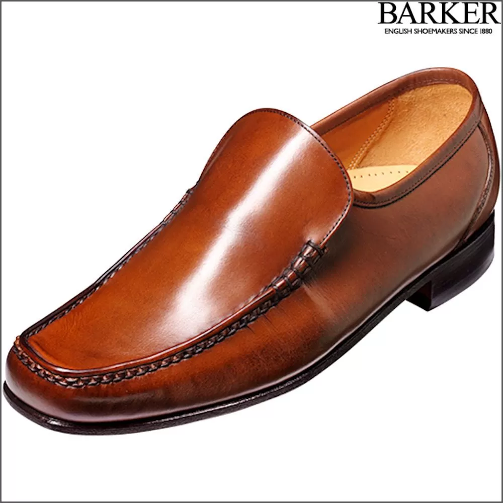 Barker Javron Brown Burnished Calf Moccasin*