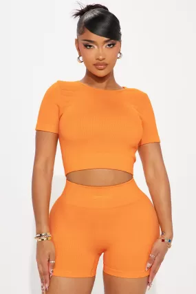 Beach Bum Effortless Seamless Active Set - Tangerine