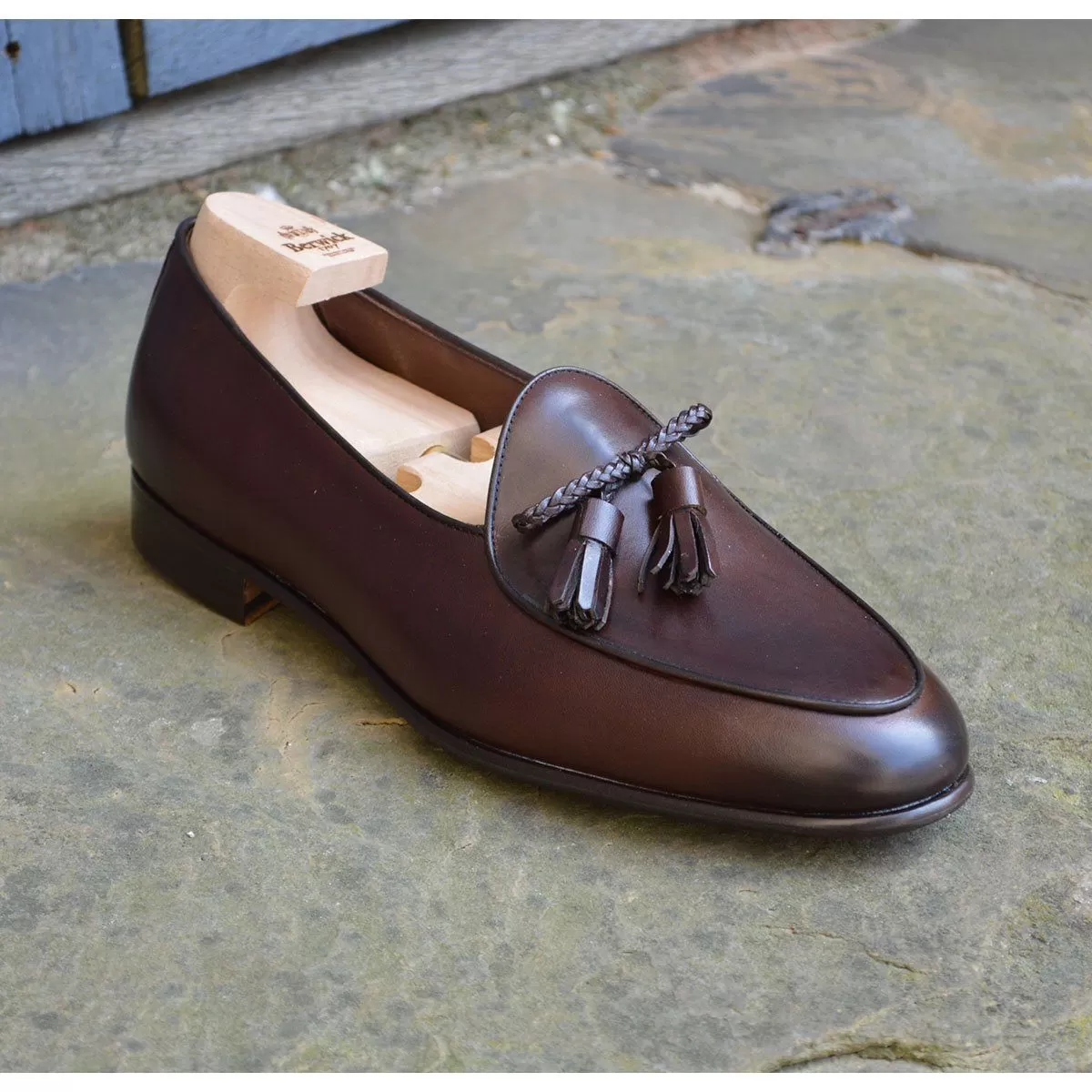 Berwick 1707 Braided Tassel Belgian Loafer (5154) -Dark Brown