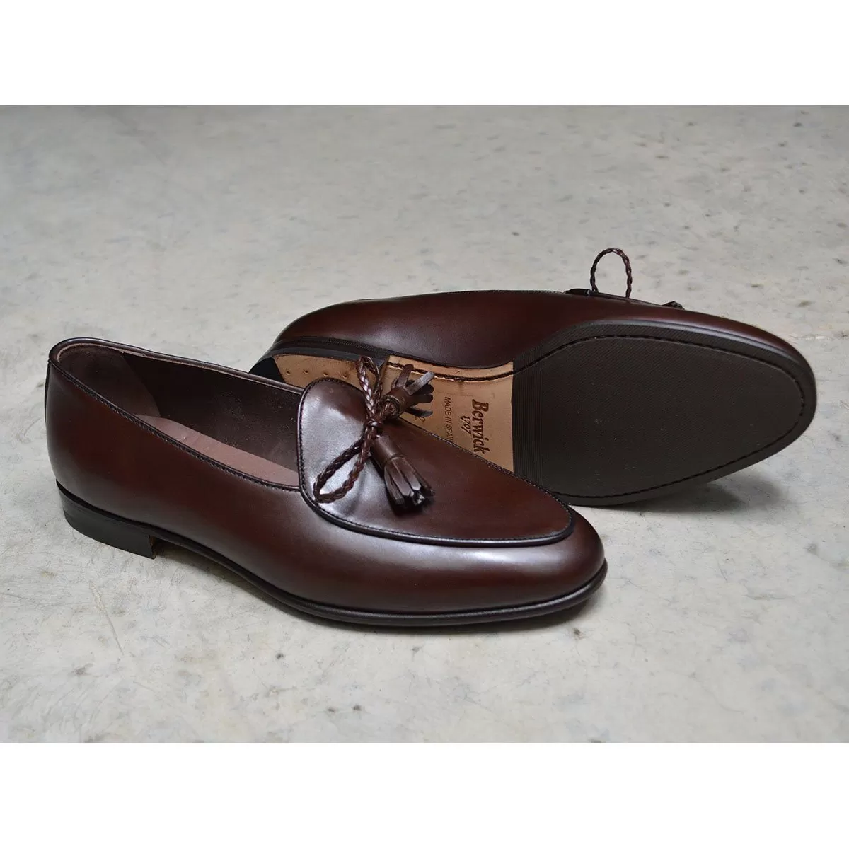 Berwick 1707 Braided Tassel Belgian Loafer (5154) -Dark Brown