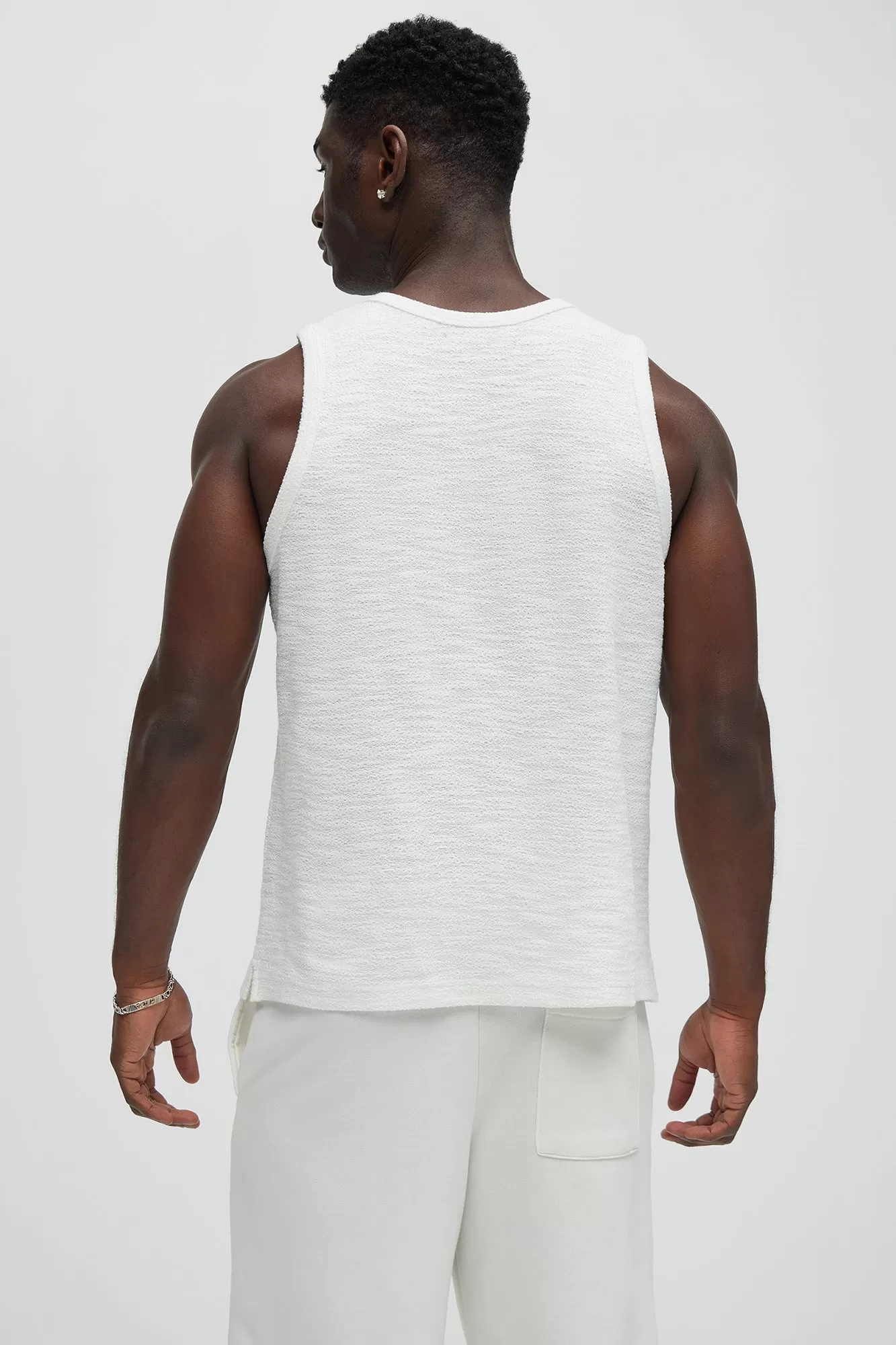 Blaine Textured Relaxed Tank Top - White