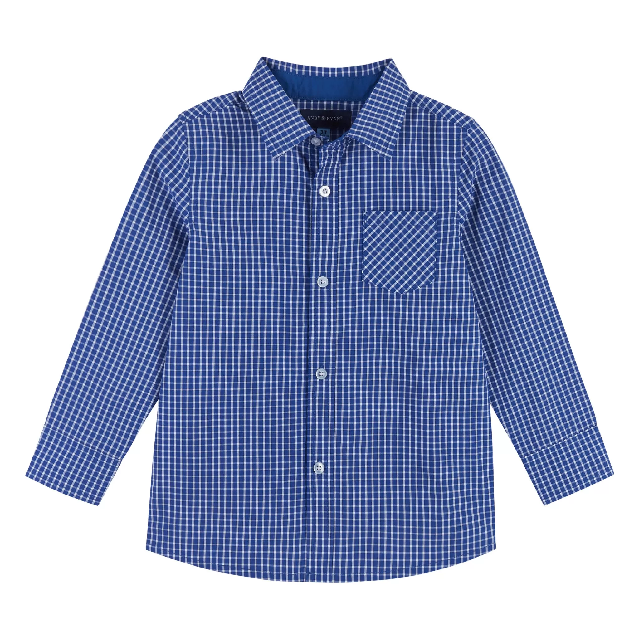 Blue Bamboo Check Button Down Shirt