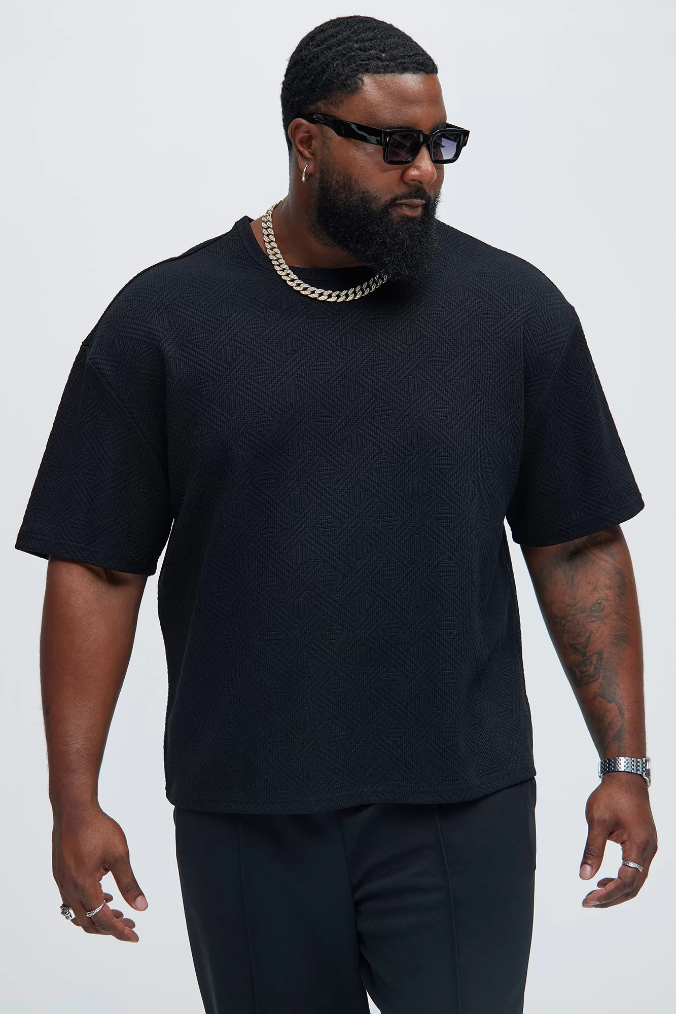 Burley Geo Textured Relaxed Short Sleeve Tee - Black