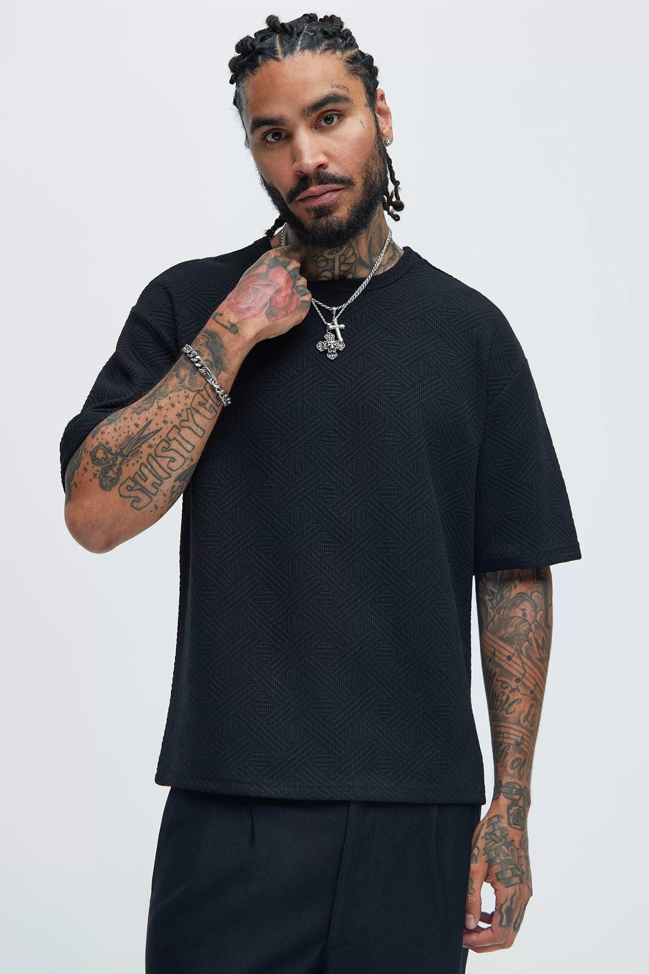 Burley Geo Textured Relaxed Short Sleeve Tee - Black