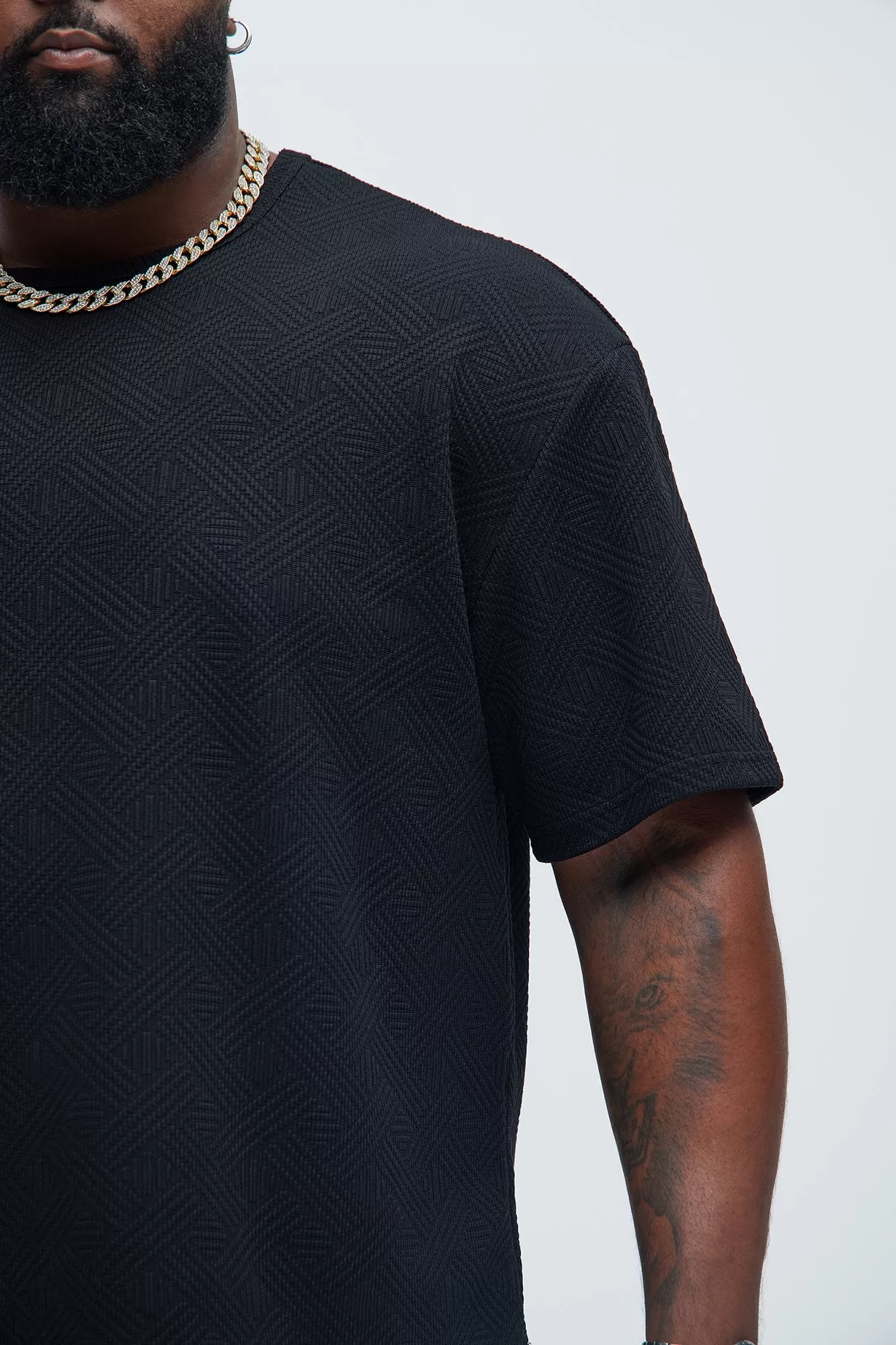 Burley Geo Textured Relaxed Short Sleeve Tee - Black