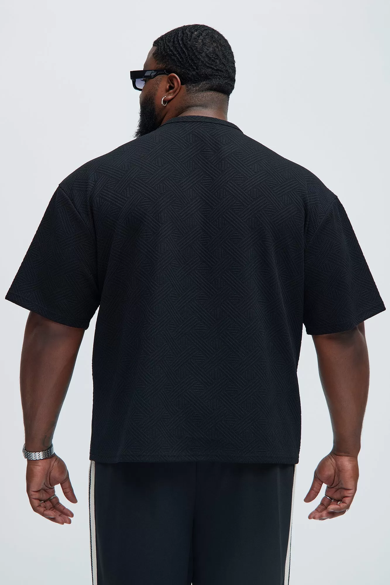 Burley Geo Textured Relaxed Short Sleeve Tee - Black