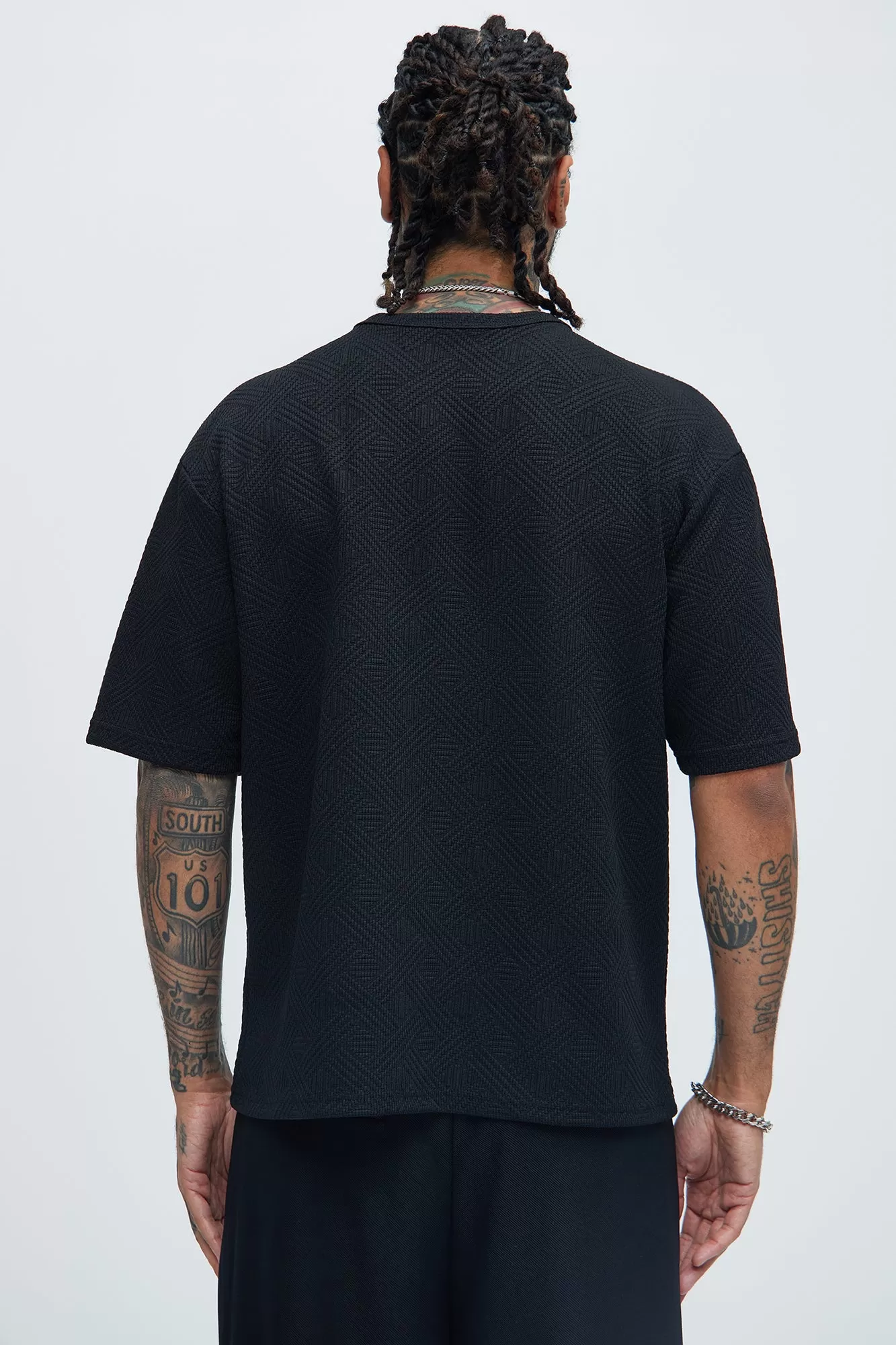 Burley Geo Textured Relaxed Short Sleeve Tee - Black