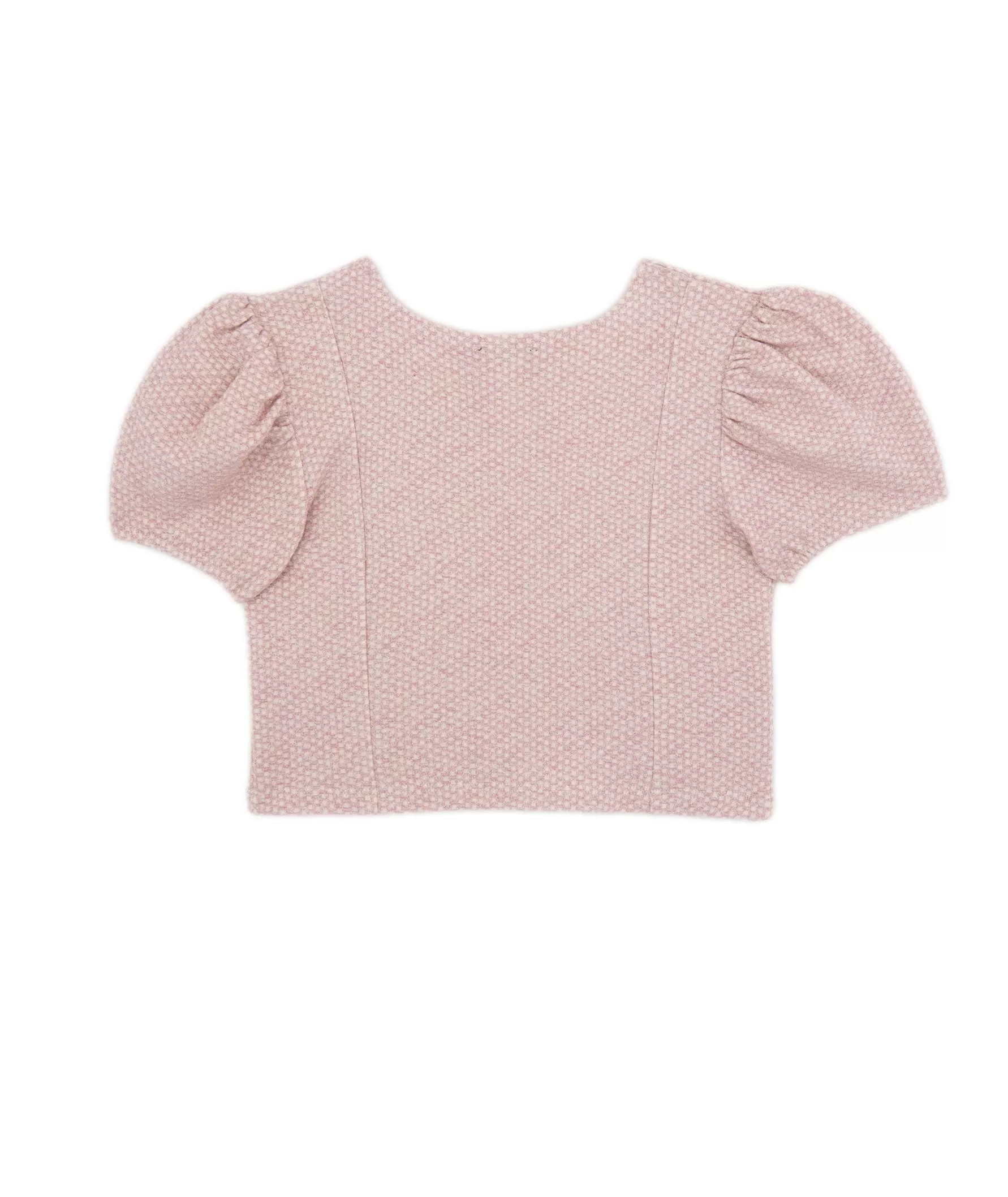 By Debra Girls Pink/Ivory Puff Sleeve Top