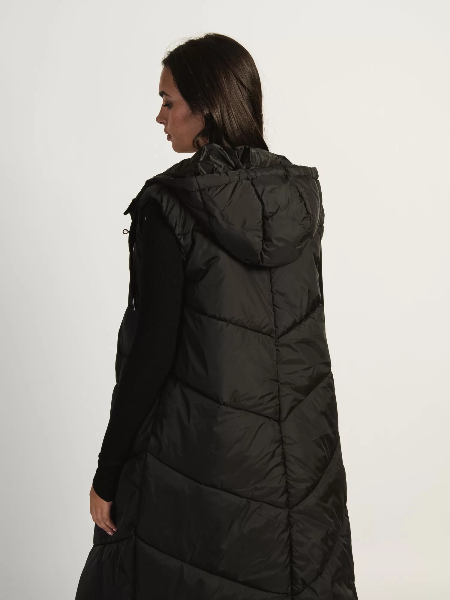 B.YOUNG BOMINA LONG HOODED PUFF VEST