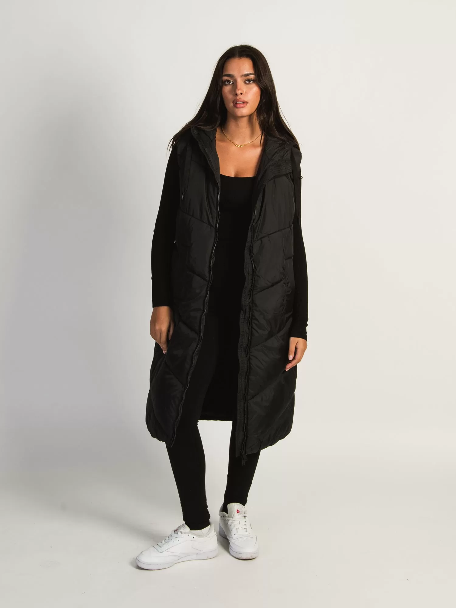 B.YOUNG BOMINA LONG HOODED PUFF VEST