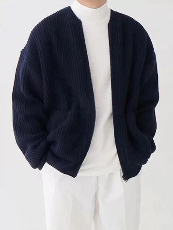 Casual Lazy Style Men Cardigan Sweater