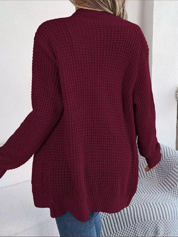 Casual Pocket Women Knitted Cardigan Sweater