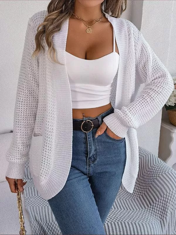 Casual Pocket Women Knitted Cardigan Sweater