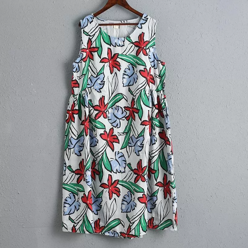 Casual Women Printing Floral Summer Dress