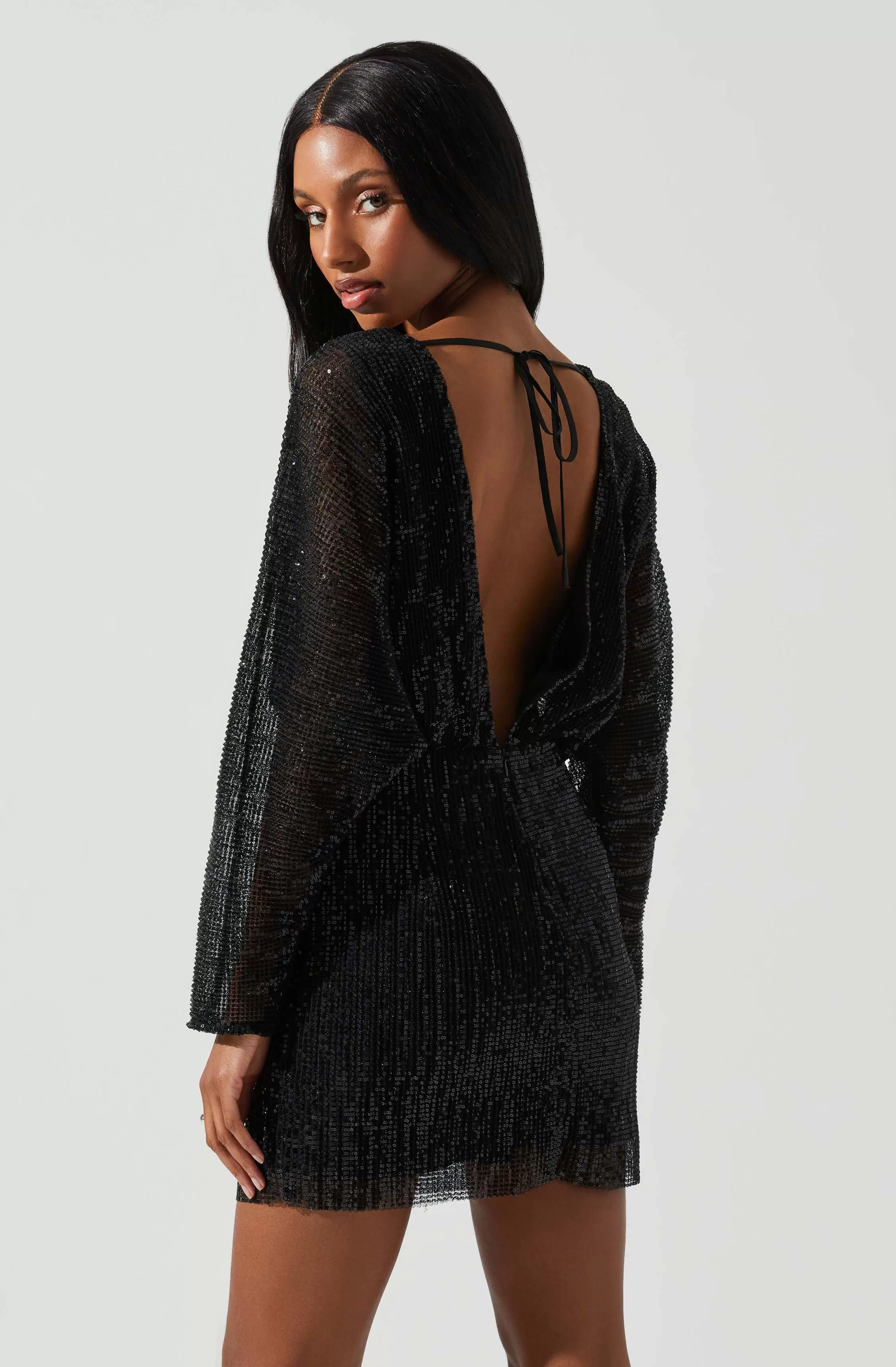 Devika Sequin Open Back Mini Dress