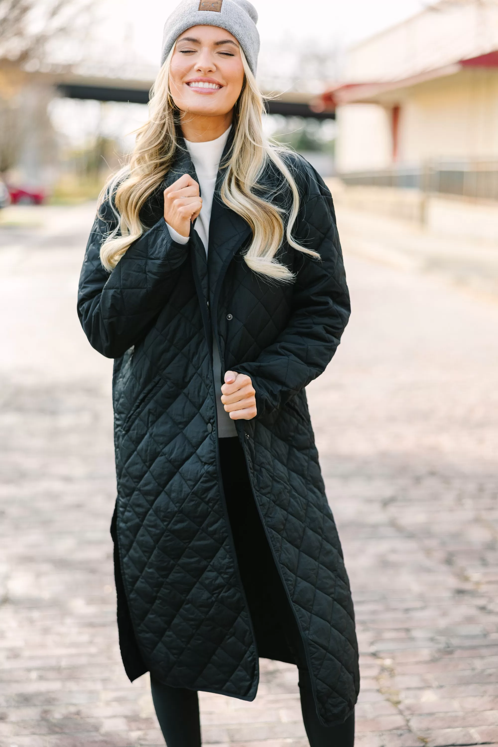 Don't Look Back Black Long Puffer Coat