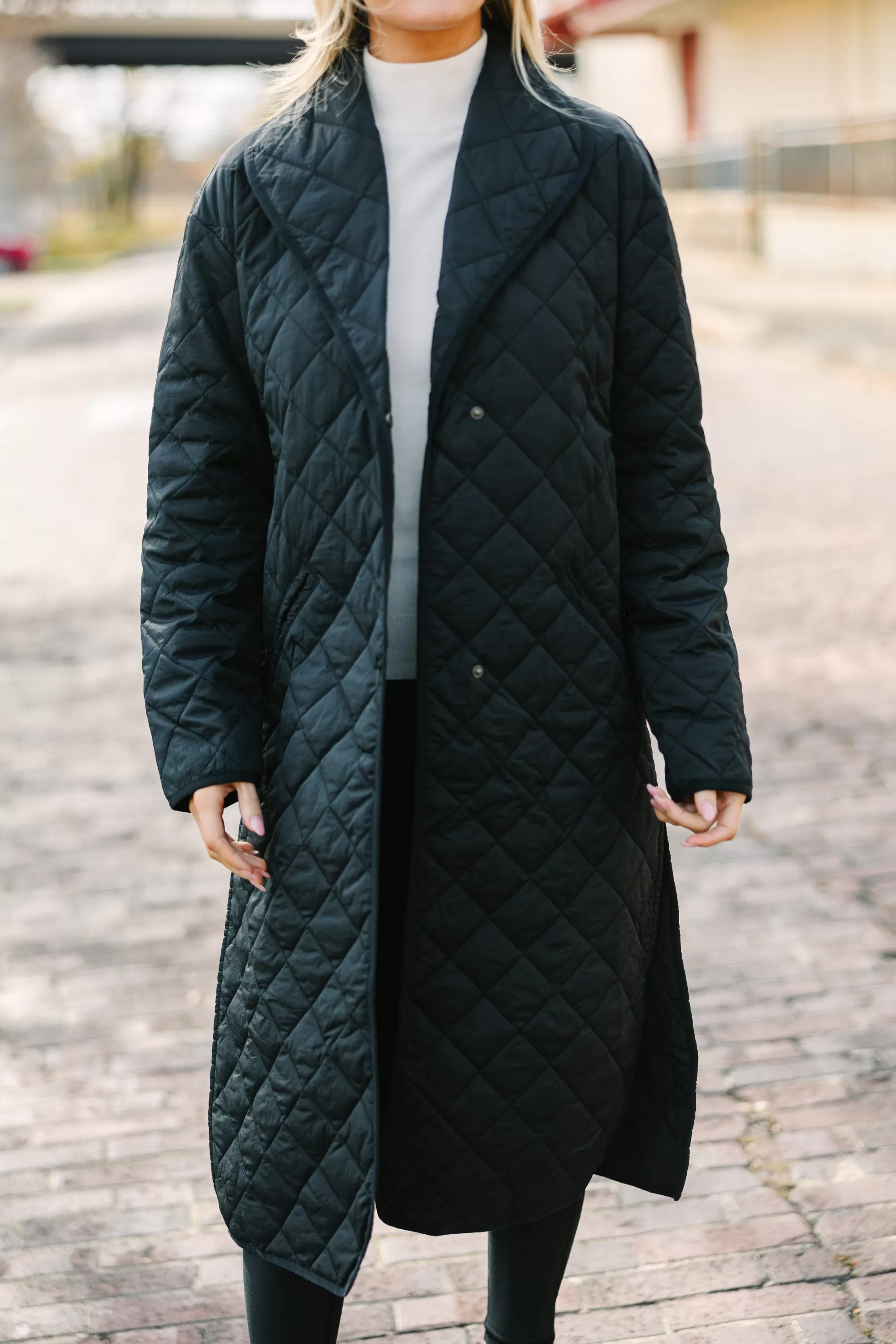 Don't Look Back Black Long Puffer Coat