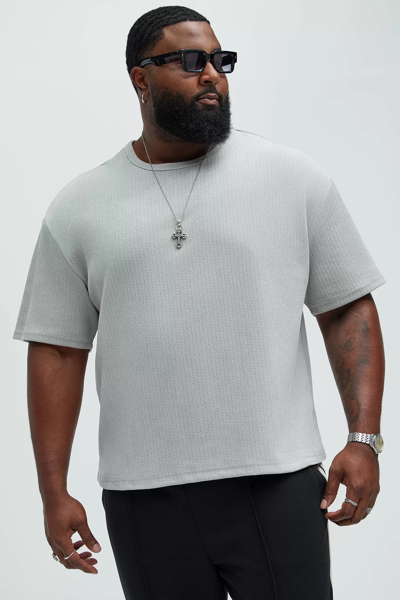 Dudley Textured Relaxed Short Sleeve Tee - Stone