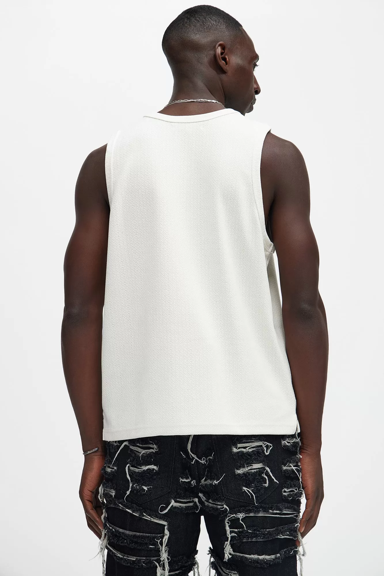 Dudley Textured Relaxed Tank - Off White