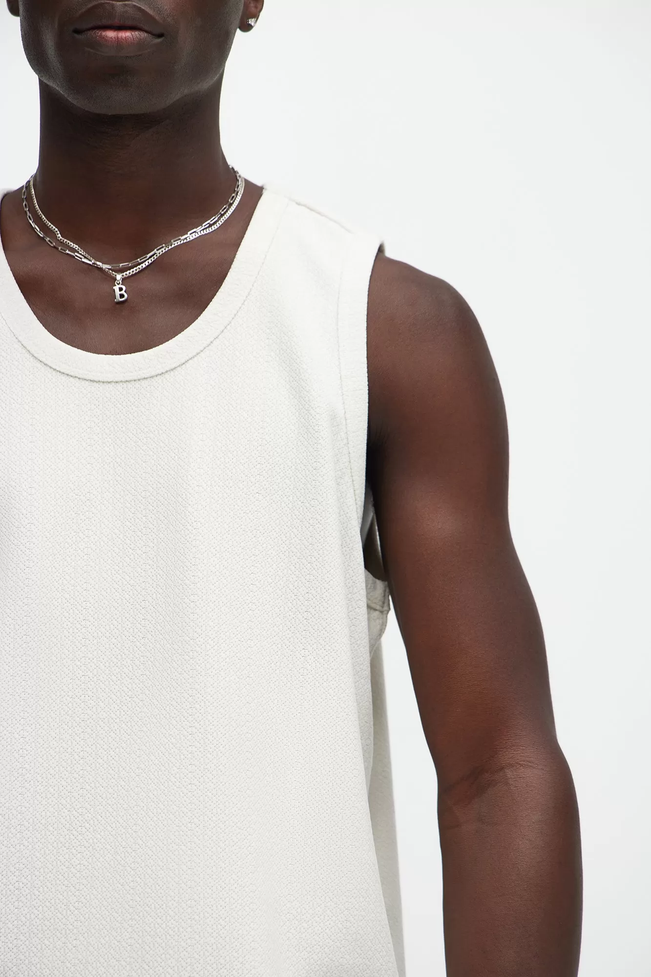 Dudley Textured Relaxed Tank - Off White