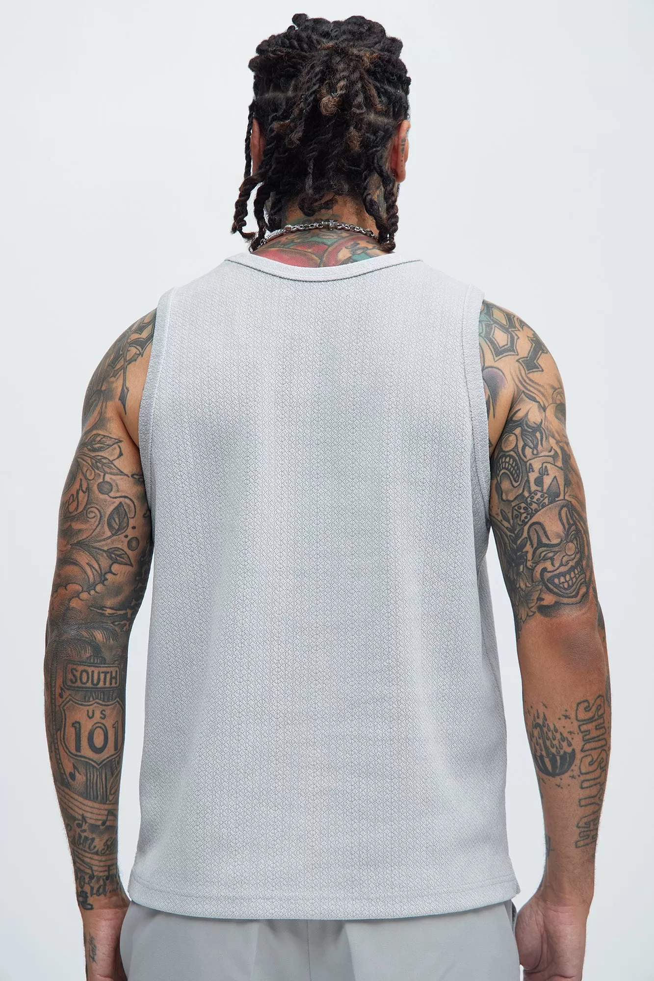 Dudley Textured Relaxed Tank - Stone