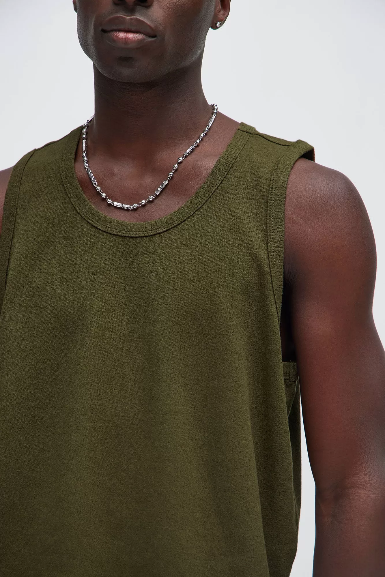 Duval Textured Relaxed Tank - Olive