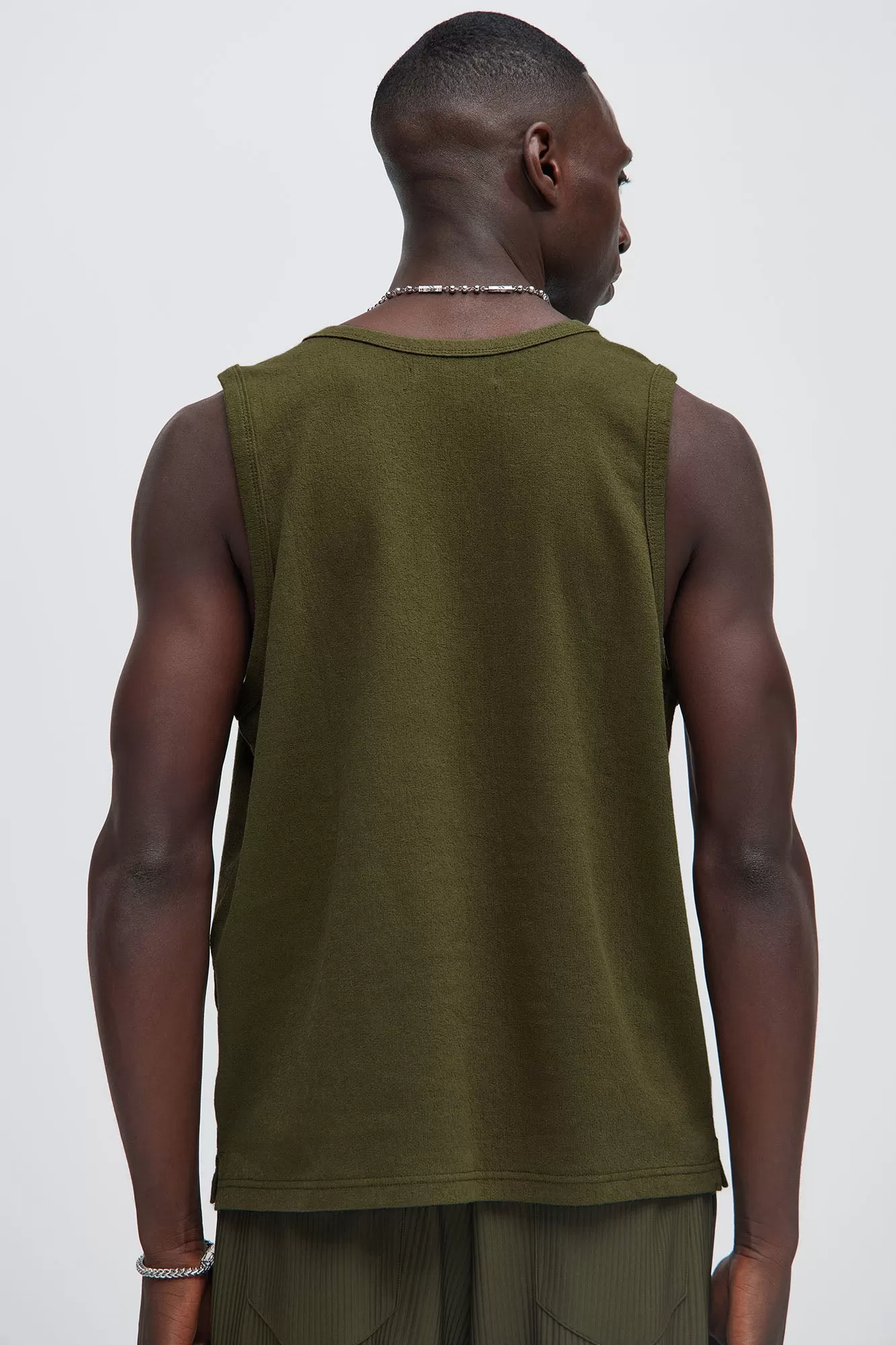 Duval Textured Relaxed Tank - Olive