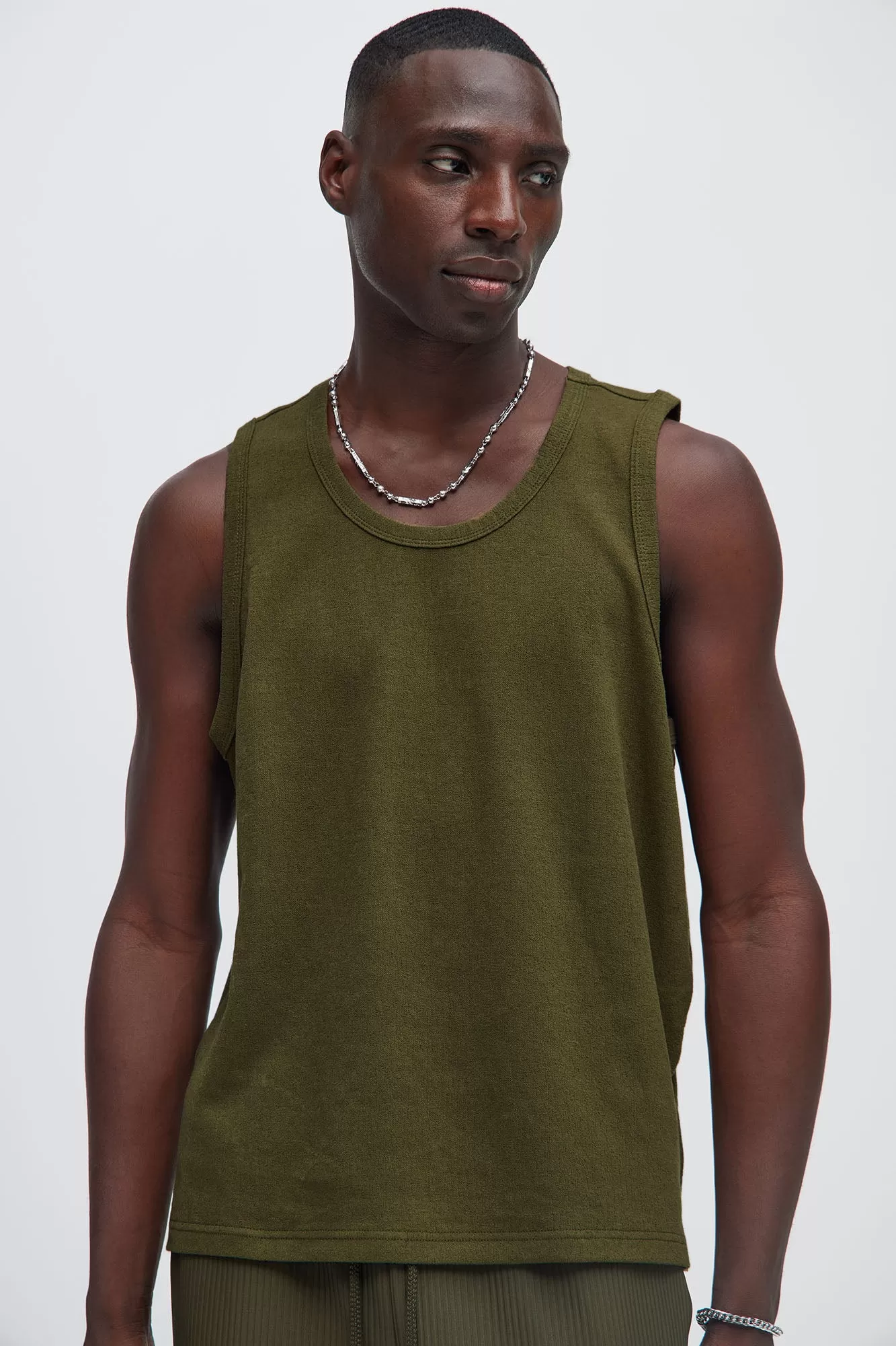 Duval Textured Relaxed Tank - Olive