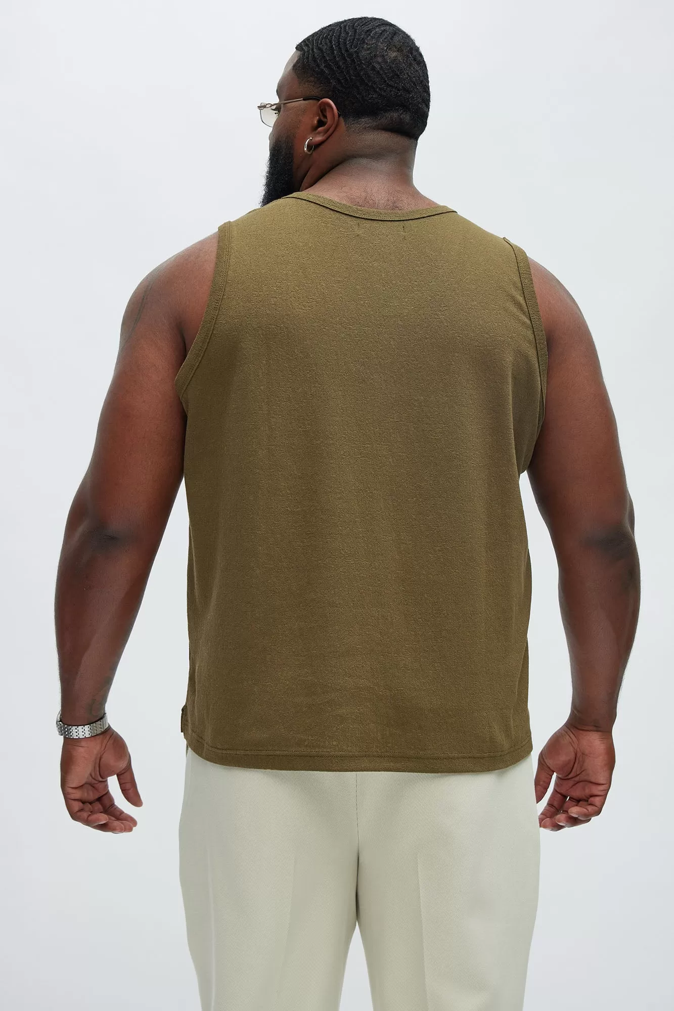 Duval Textured Relaxed Tank - Olive