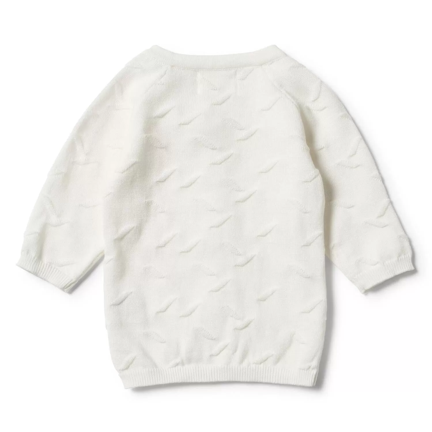 Ecru Jacquard Summer Knit Cardigan