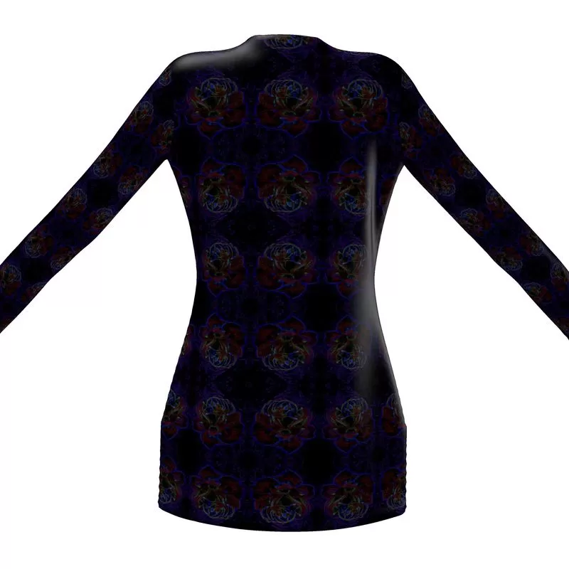 Floral Embosses: Roses 01 Patterned Ladies Designer Drop Pocket Cardigan