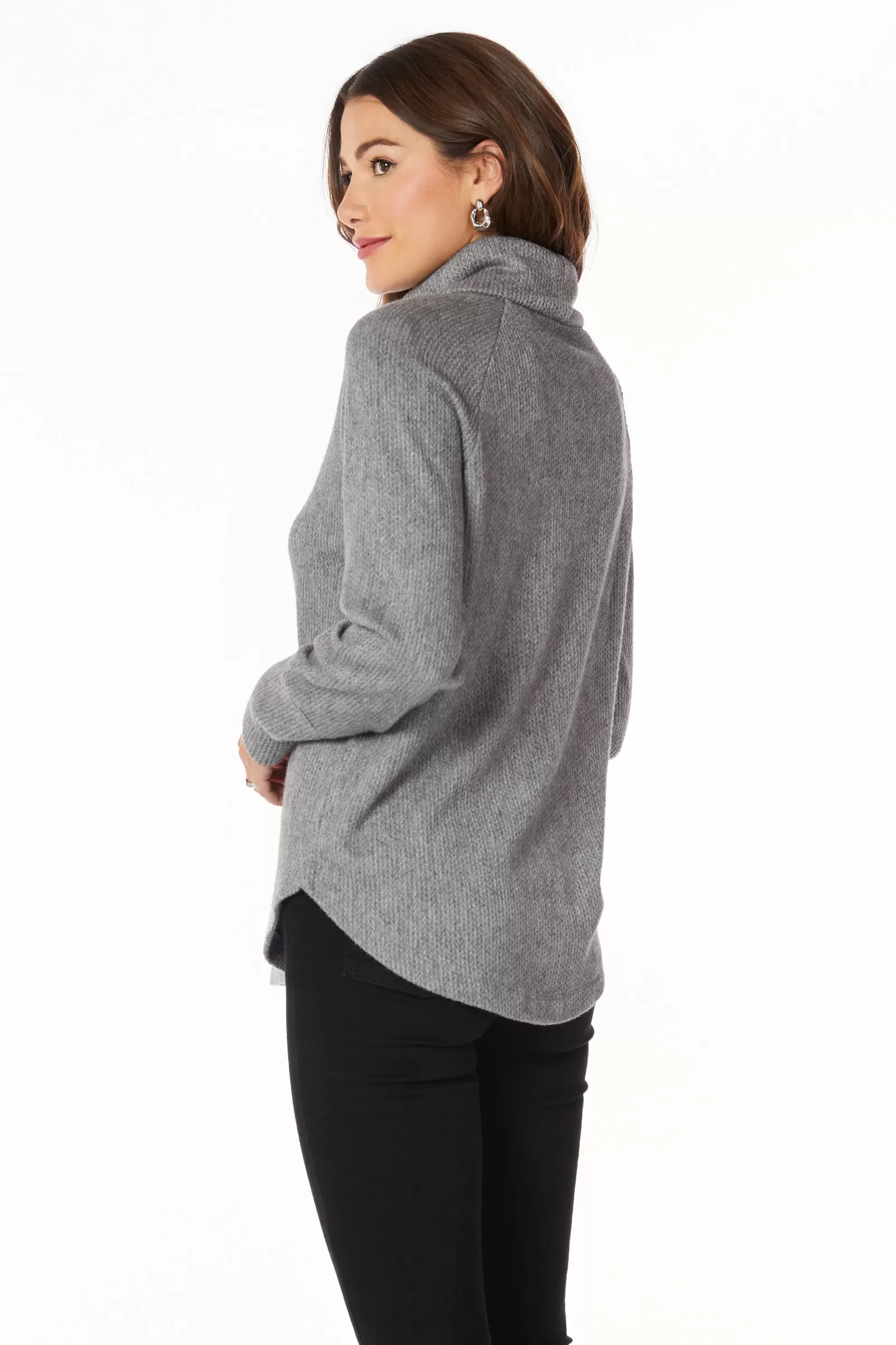 FUNNEL NECK RAGLAN SWEATER