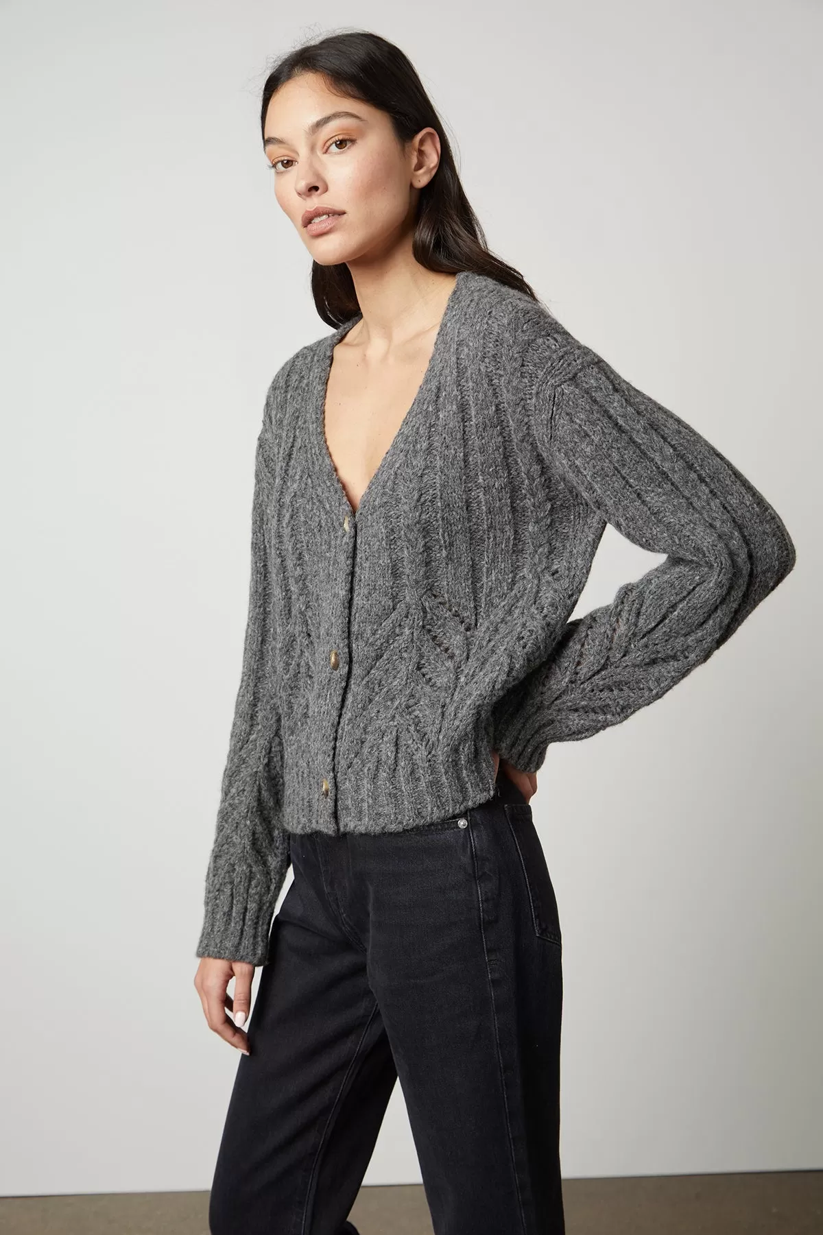 HAZEL ALPACA CABLE KNIT CARDIGAN