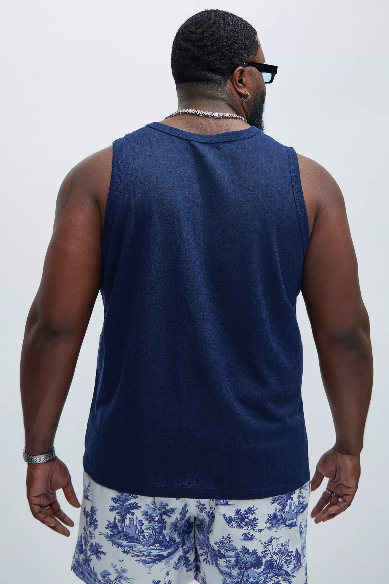 Henrik Textured Tank - Navy