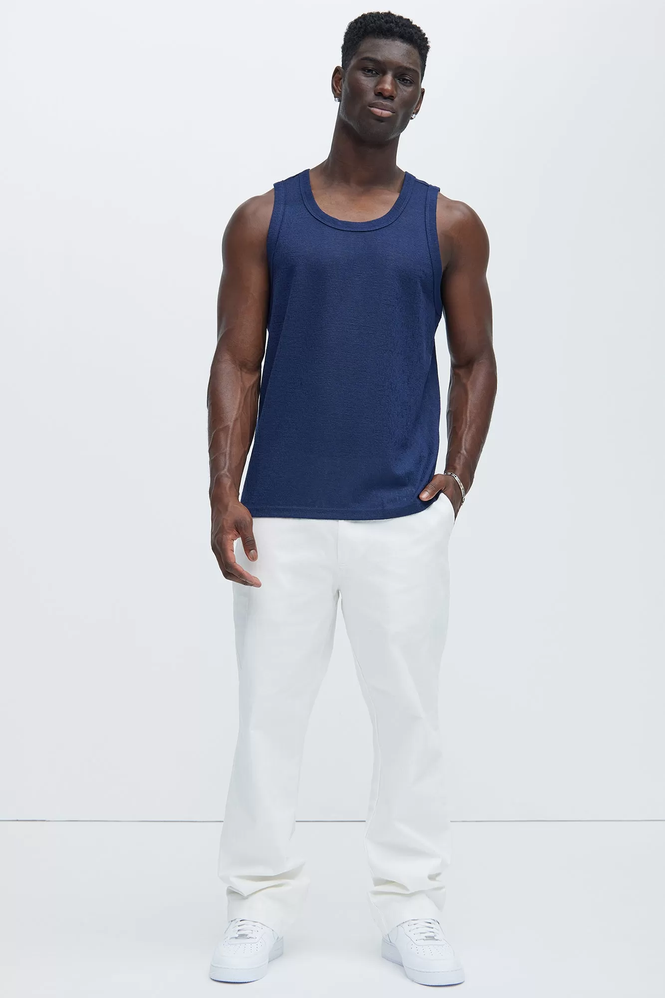 Henrik Textured Tank - Navy