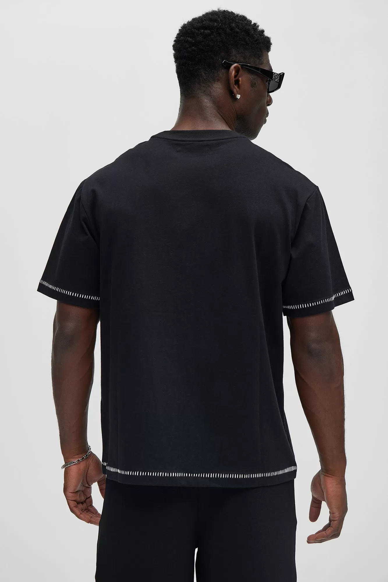 Jacob Stitch Relaxed Tee - Black